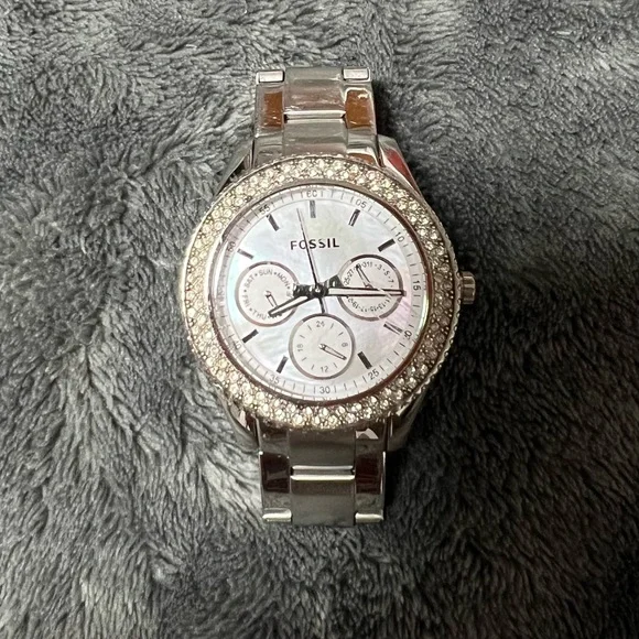 Fossil | Accessories | Fossil Silver Diamond Face Watch 